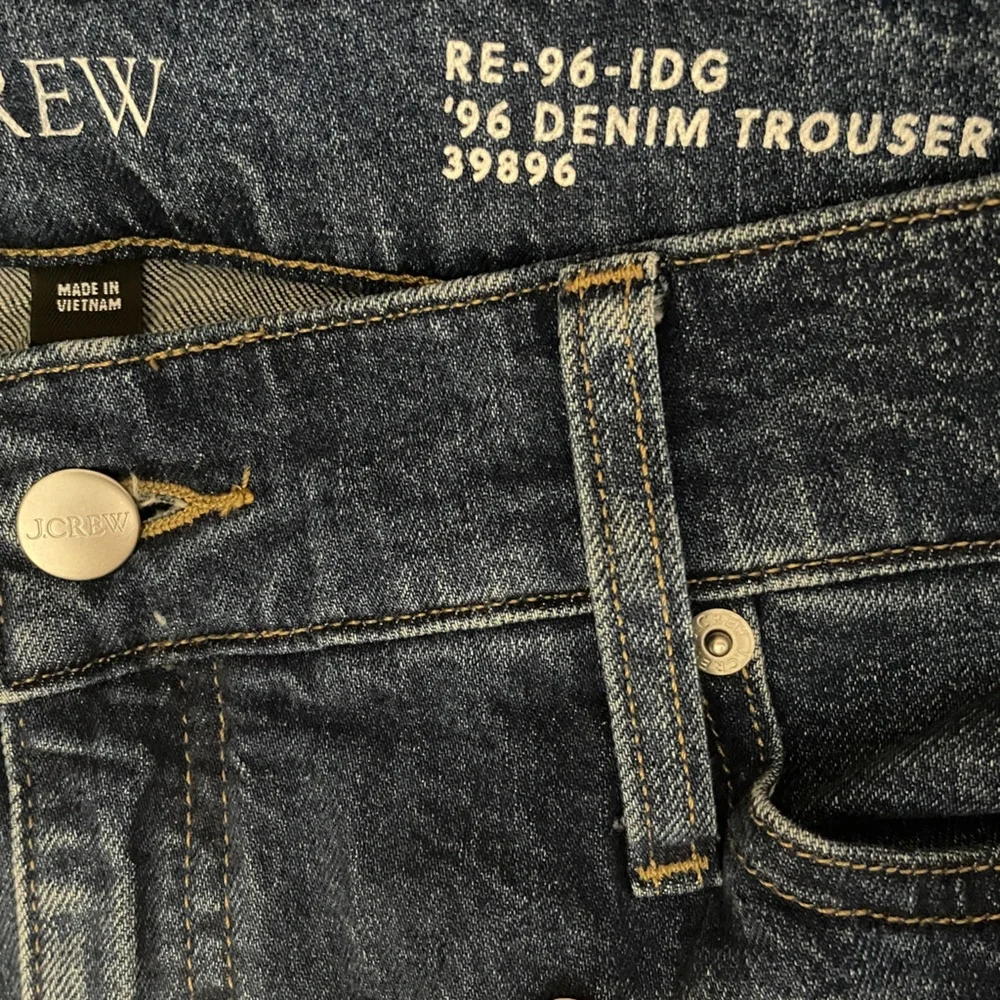 J. Crew Denim Trouser 1996 Semi-Stretch Resin Rinse Wide Leg Jeans Size 34 CC566